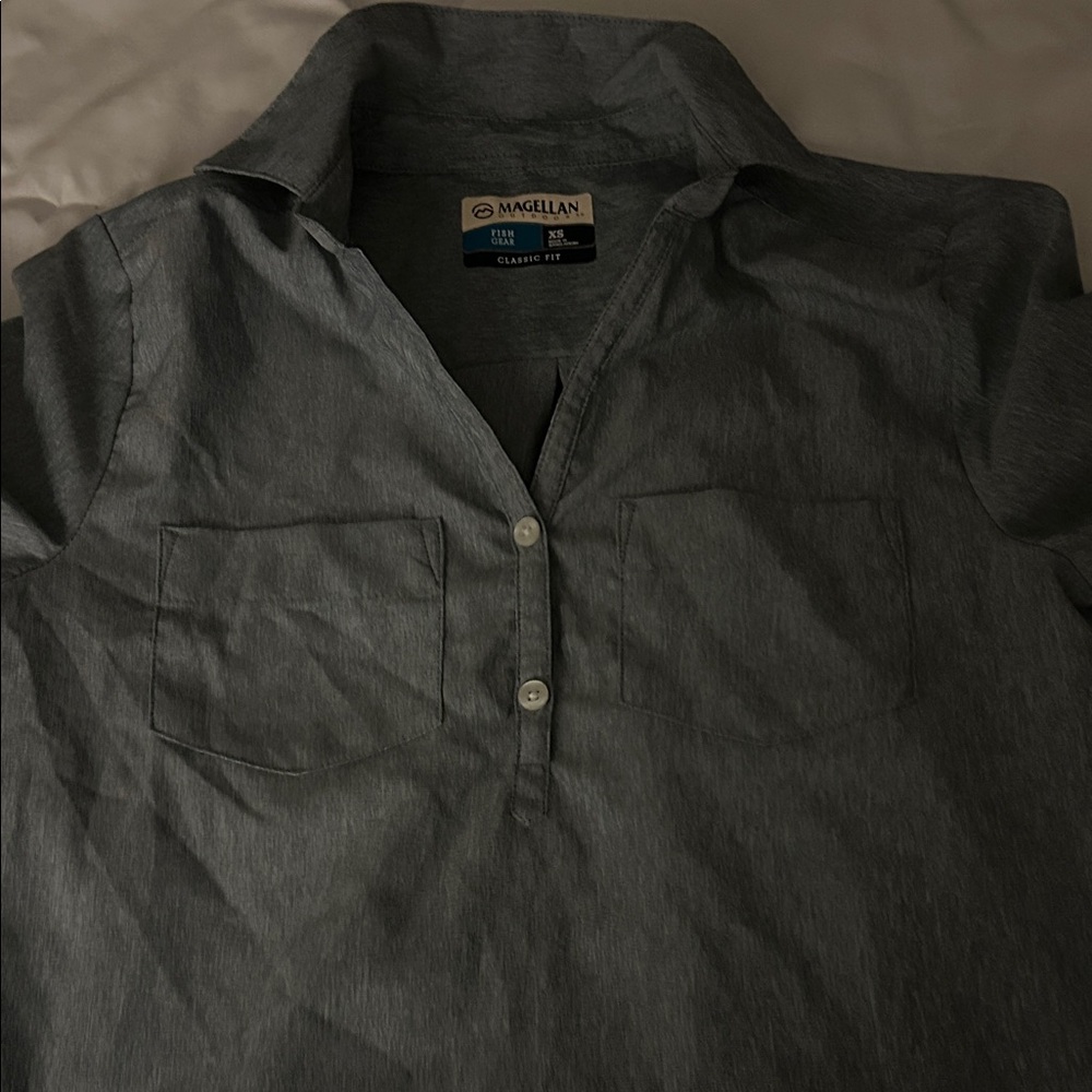 Magellan Outdoors Men's Charcoal Button Down Shirt